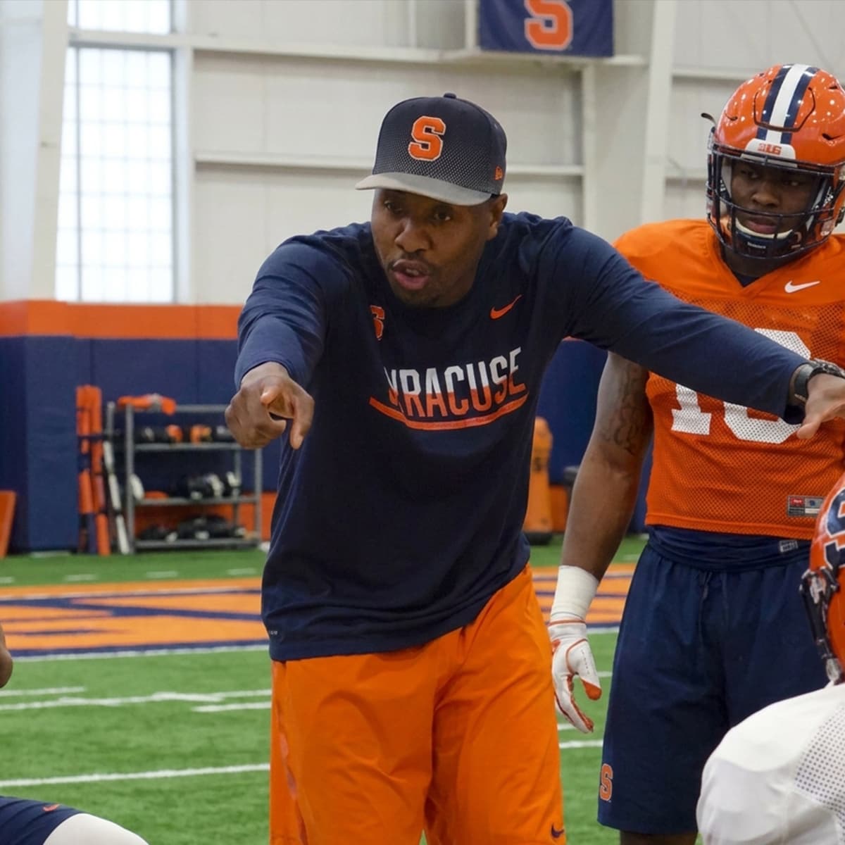 J.B. Gerald coaching at Syracuse