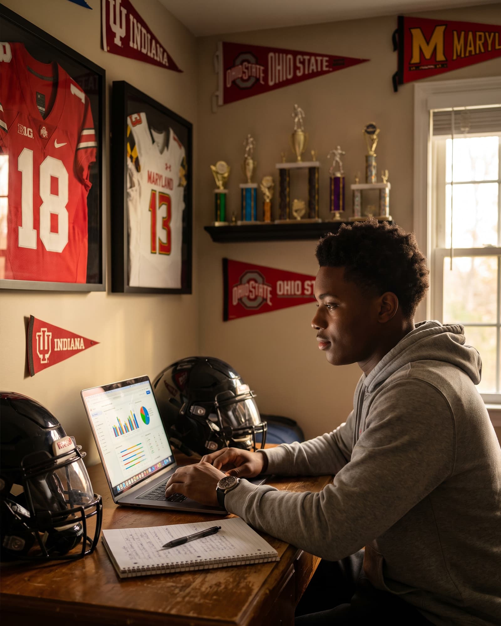 Student-athlete studying with PlayEligible